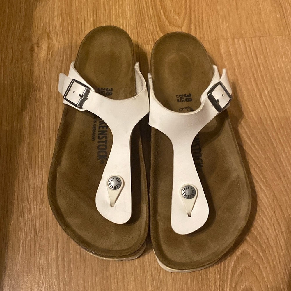Birkenstock Gizeh Sandals White Leather